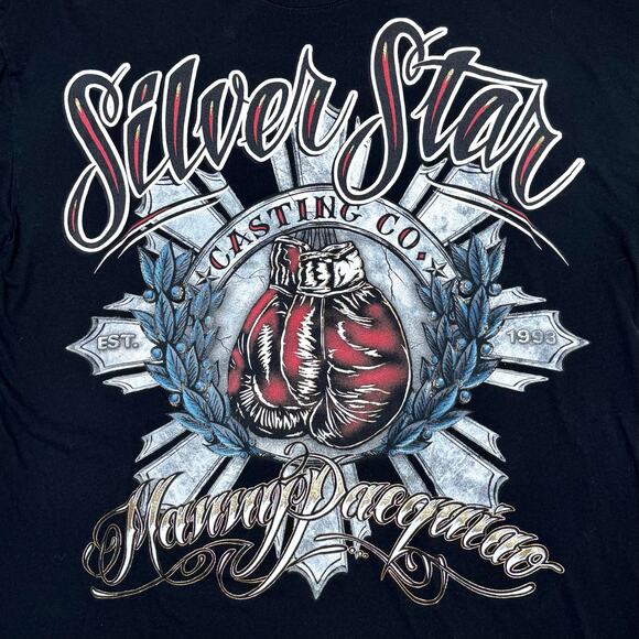 Vtg Silver Star Casting Company Manny Pacquiao Boxing T-Shirt XXL - Picture 2 of 9